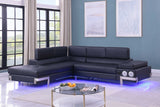 Magic Black PU LED Speaker Sectional