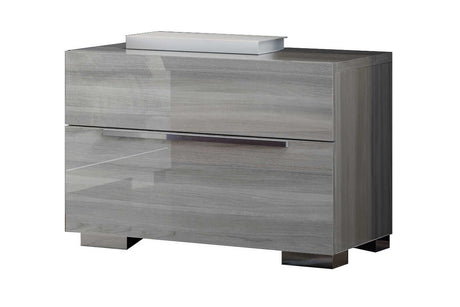 Premium Collection grey nightstand with LED lighting front angle