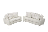 side view of Elina Beige Velvet 2-Piece Living Room Set