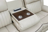 Lavon Cream air leather loveseat side angle