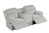 Close-up of cupholders on reclining loveseat