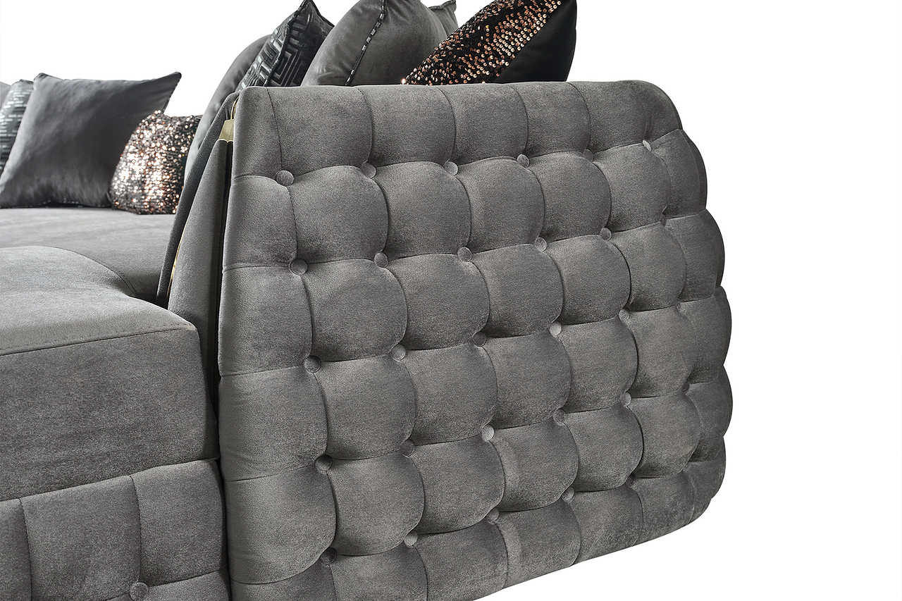room perspective of Sicilya Grey Sectional sofa