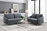 Side view of Lila Gray sofa and loveseat set