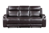 Single recliner chair with brown AirLeather upholstery
