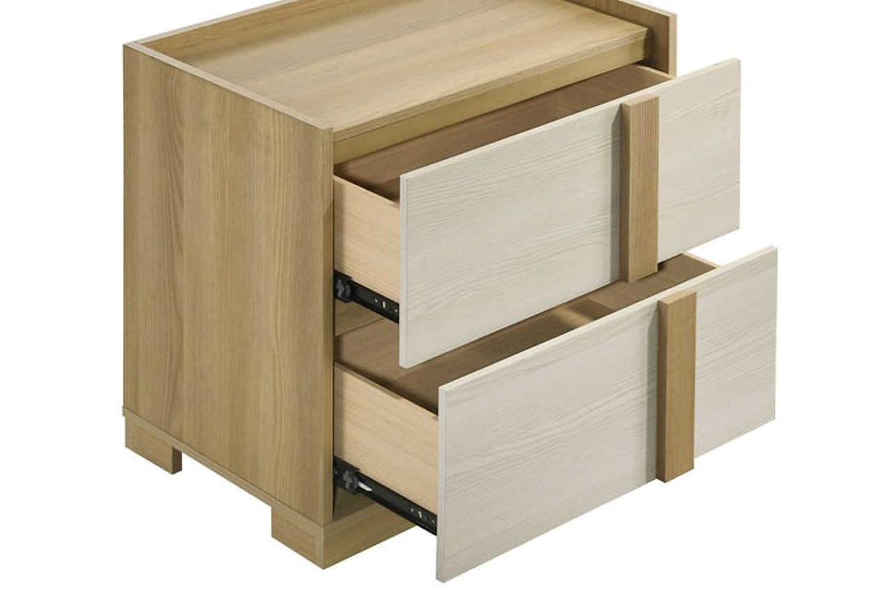 Main front view of Maya Natural LED Panel Bedroom Set