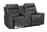 Front view of Rita reclining sofa, loveseat, and recliner