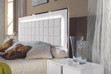 Bedroom overview of Alice White LED Upholstered Panel Bedroom Set bed