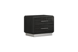 Dion dark gray modern 2-drawer nightstand front view