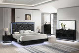 Naomi Black Chest side angle showcasing black high gloss finish