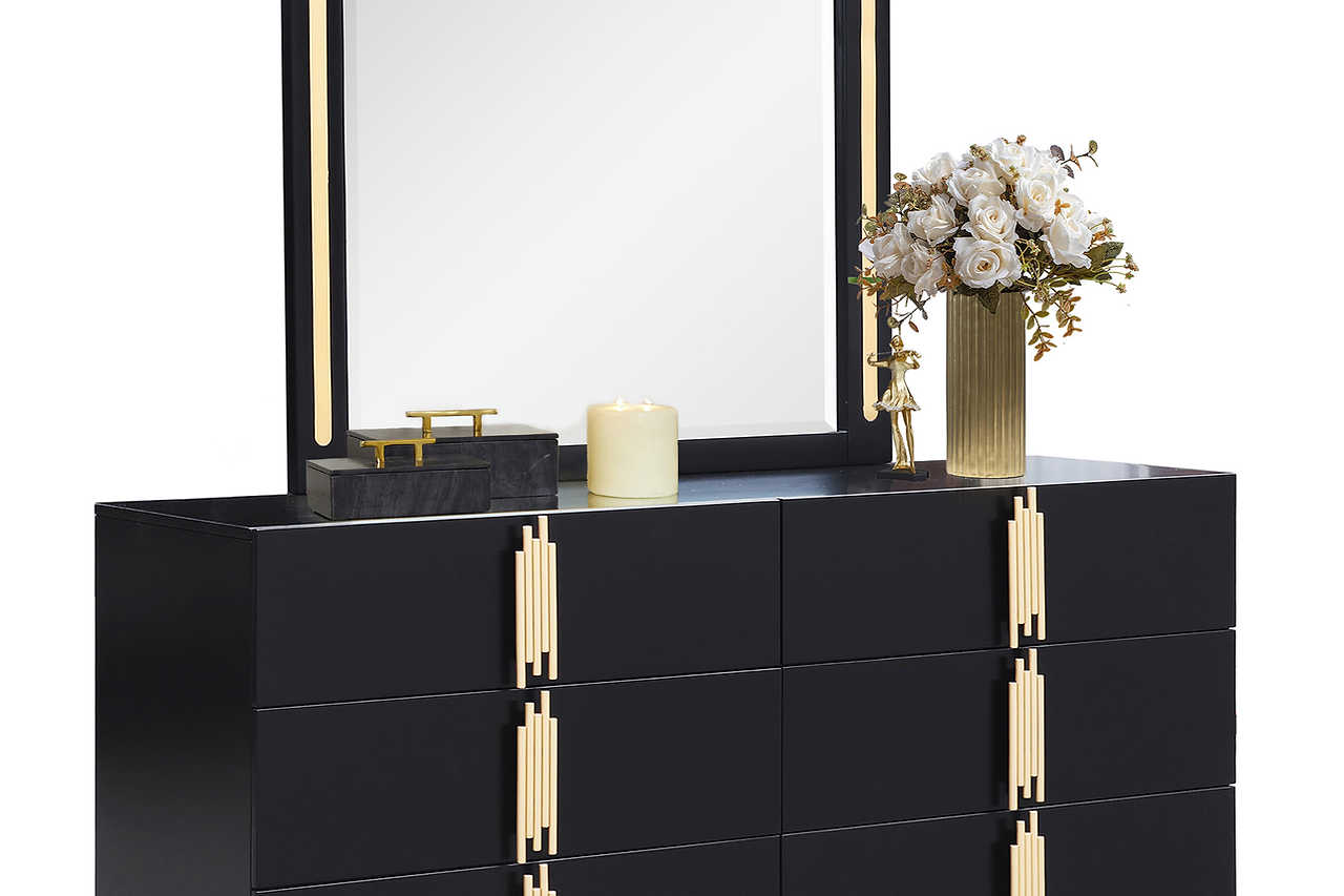 Evon Nightstand open drawer with felt lining