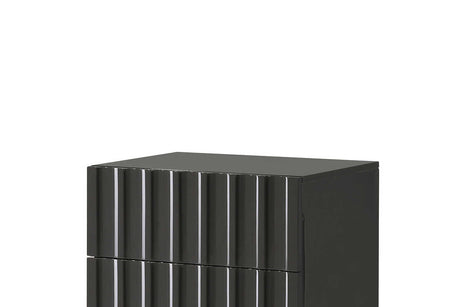 Mona Gray Nightstand front view with drawers closed