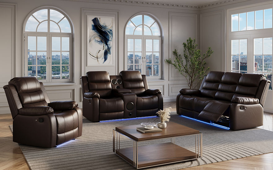 Marisol Brown Air Leather Living Room Set