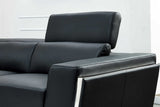 Domo Black Leather Match Sectional Sofa side view