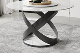 Brooks round dining table showcasing 12mm matte sintered stone surface