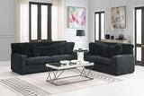 Tarra Black Fabric Living Room Set side view