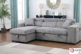 Side perspective of Bonaterra Beige Reversible Sectional sofa