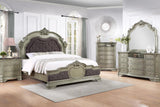 Santa Monica Antique Silver Solid Wood 5-Drawer Chest angled side view