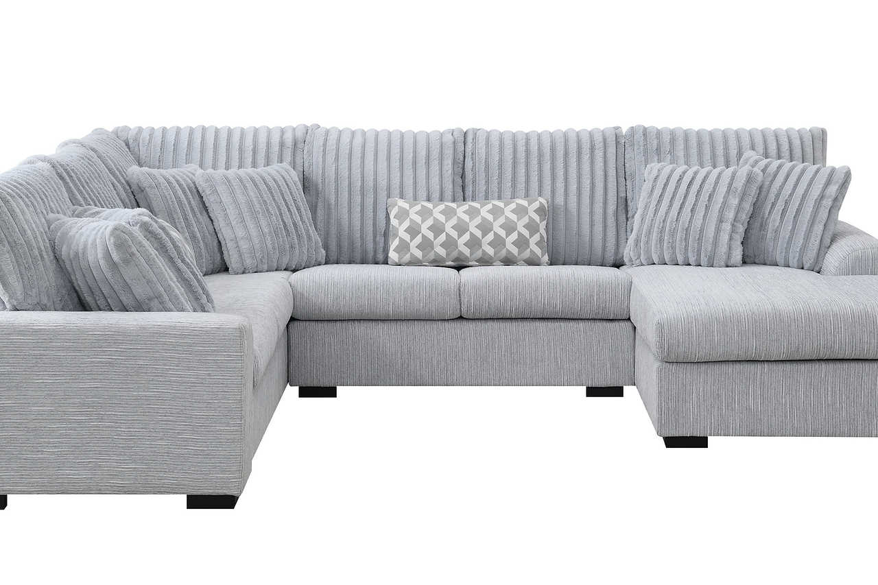 detail view of Brady Grey Fabric Sectional sectional sofa