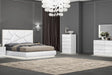 Lea White LED Panel Bedroom Set main view of bed