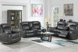 Lavon Grey 3-Piece Faux Leather Reclining Set side view