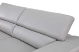 Detailed texture of Pella Light Grey Leather sectional leather match