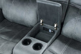 Rio Grande 3-piece gray microfiber reclining set in living room