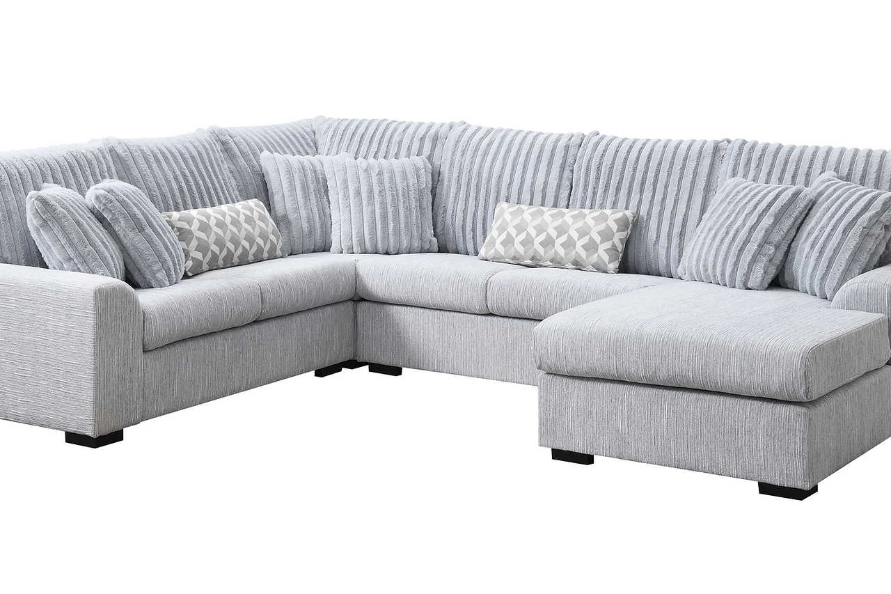 Brady Grey Fabric Ottoman