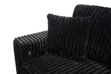 Main view of Raha Black Sectional Sofa with storage compartments