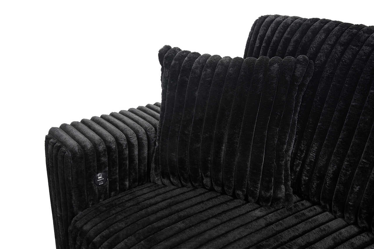 Main view of Raha Black Sectional Sofa with storage compartments
