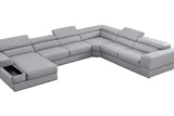 Side view highlighting chaise on Pella sectional sofa