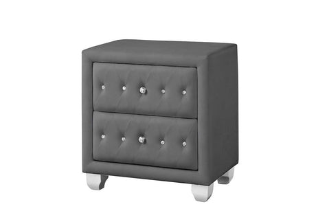 Olivia grey nightstand front view