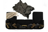 Living room setting with Sicilya Black Sectional sofa
