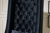 Throne Black Accent Chair angled front view