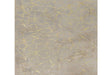 Rabbit Tex medium rug in champagne and gold, angled view