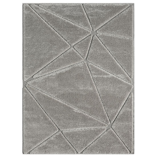 Skyler S624 Carbon area rug 5x7 flat lay