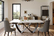 Jewel Dining Table front view with white glossy sintered stone top