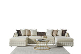 Detail of Sicilya Off White Sectional sofa upholstery and stitching