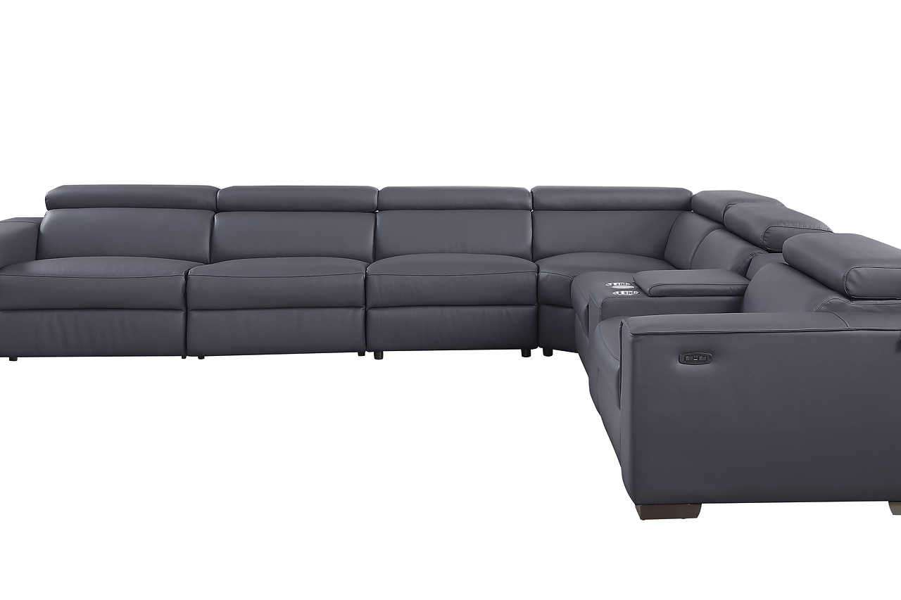 Picasso Dark Gray 7-Piece 3 Power Reclining Sectional