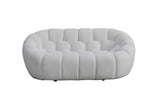 Bubbles White Boucle Living Room Set