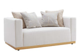 Front view of Alisha Ivory Living Room Set corner seating