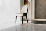 Top view of Myla glossy white stone dining table