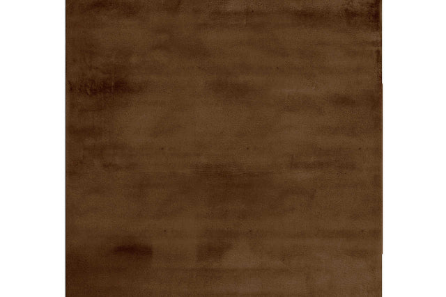Rabbit Chocolate Brown area rug, top view showing full 5x7 size