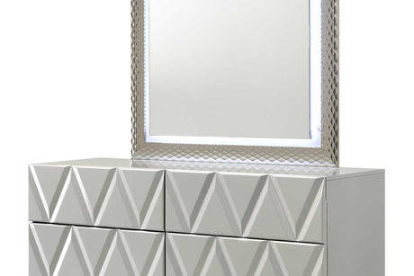 main view of Vera Gray Upholstered LED Platform Bedroom Set bed
