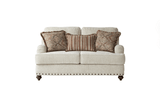 Cycle Hay Beige Upholstered Accent Chair back view showing fabric and frame