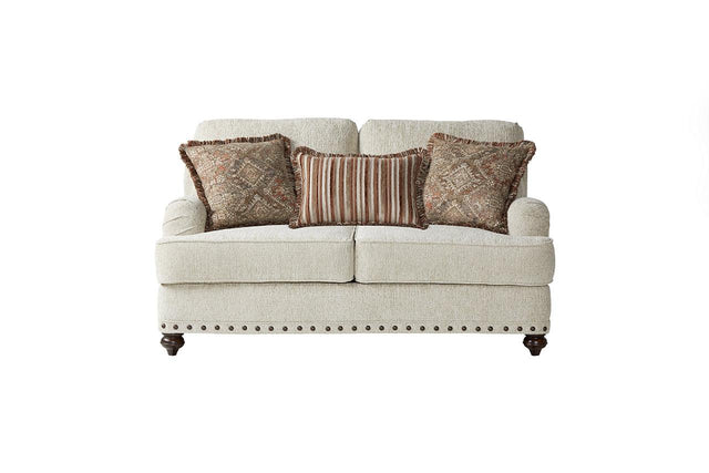 Cycle Hay Beige Fabric Loveseat front view