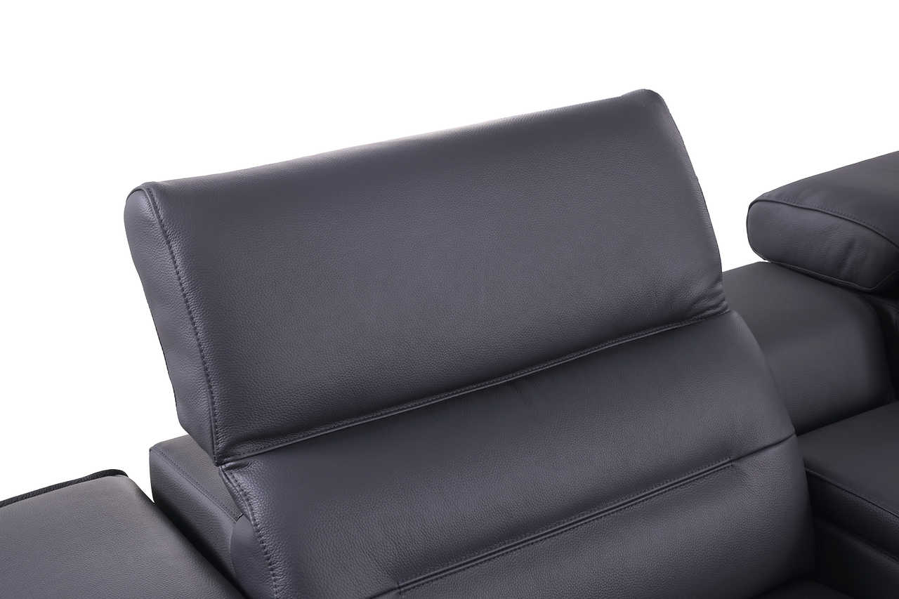 Right arm facing power recliner with headrest