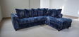 Gia Blue 2-Piece sectional sofa in blue striped fabric main view