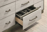 main view of River Light Gray Bookcase Platform Bedroom Set bed