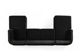 Close-up of side arm and cushions