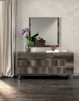 Medea II Vintage Oak Upholstered Italian Bedroom Set